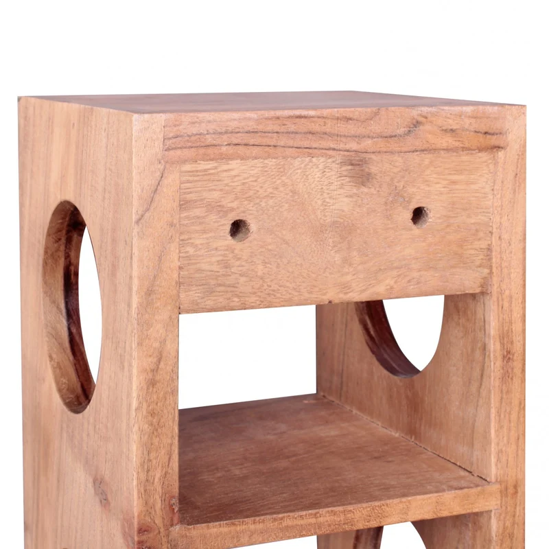 Weinregal MUMBAI Akazie Massivholz Wandmontage 5 Flaschen 70cm Ablage