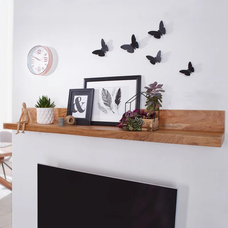 Wandregal MUMBAI 160cm Akazie Massivholz Landhausstil Naturprodukt