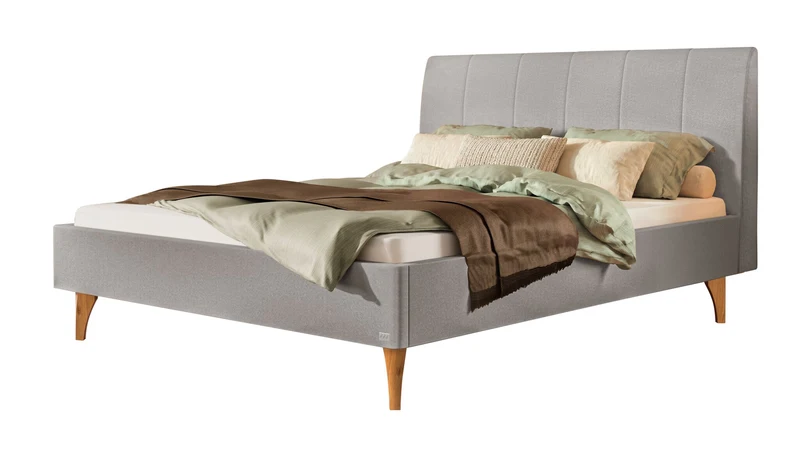 Hasena Elisa Polsterbett Wildeiche natur mit Stoffbezug Light Grey