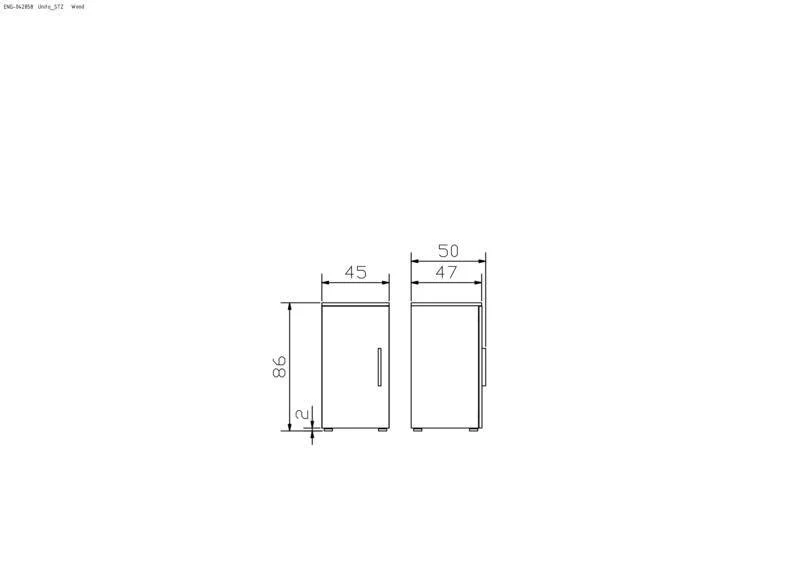 Hasena Unito Kommode Selezione Weiß mit Kernbuche-Front, schmal