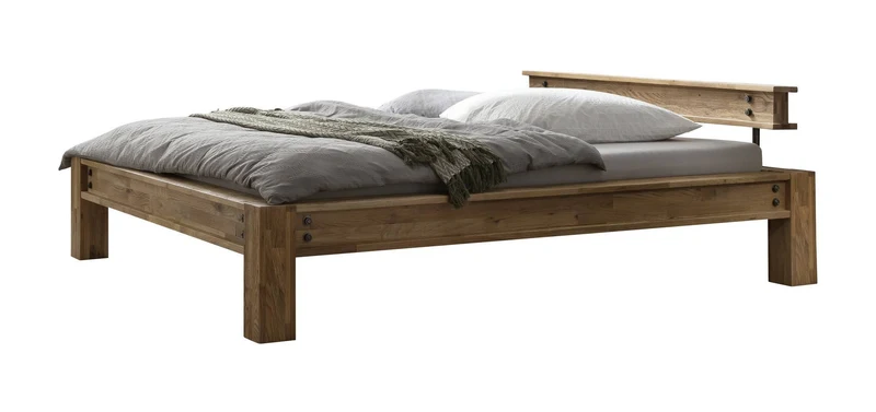 Hasena Massivholzbett San Sebastian Eiche uniq clear, Industrial-Style