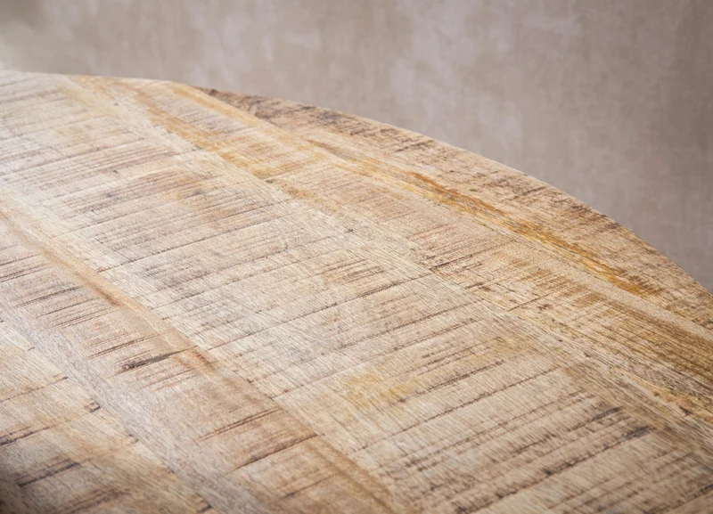 Esstisch Mango Massivholz 120x120cm Rund Metallbeine Modern