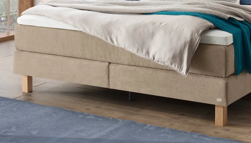 Hasena Boxspringbett Carlota Eiche bright ohne Kopfteil, Sand-Bezug