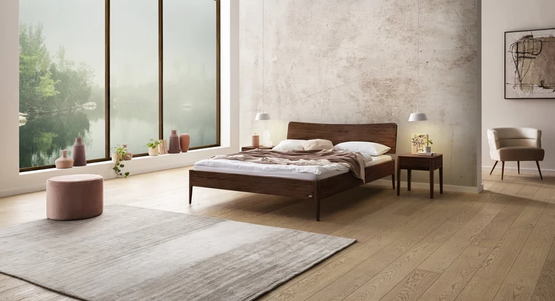 Hasena Nachttisch Styly Nussbaum geölt mit Schublade, Lounge-Serie