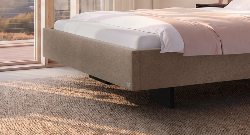 Hasena Polsterbett Camila Dream-Pronto in Schwarz mit Sand-Bezug