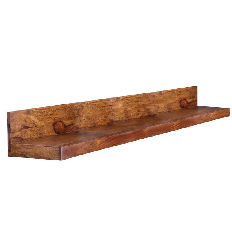 Wandregal Mumbai 160cm Sheesham Massivholz Landhausstil Natur