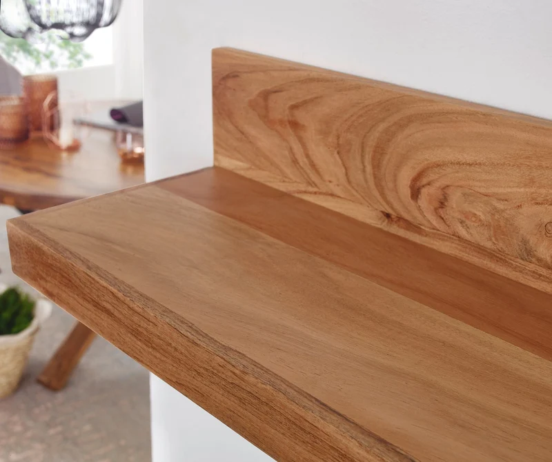 Wandregal Mumbai 60cm Akazie Massivholz Landhausstil Naturprodukt