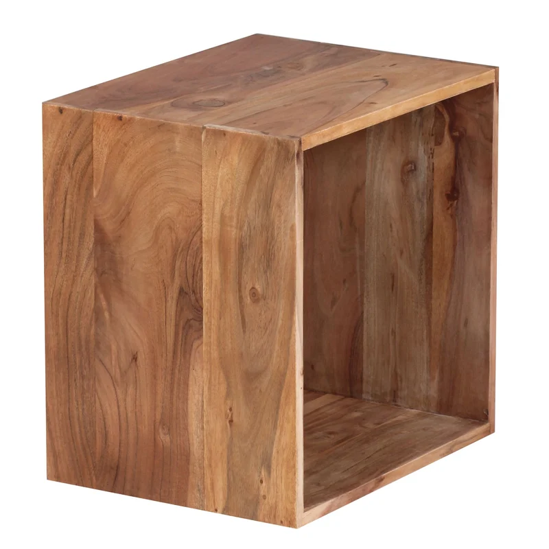 Regal Mumbai Massivholz Akazie 43,5cm Cube Landhaus-Stil Naturprodukt