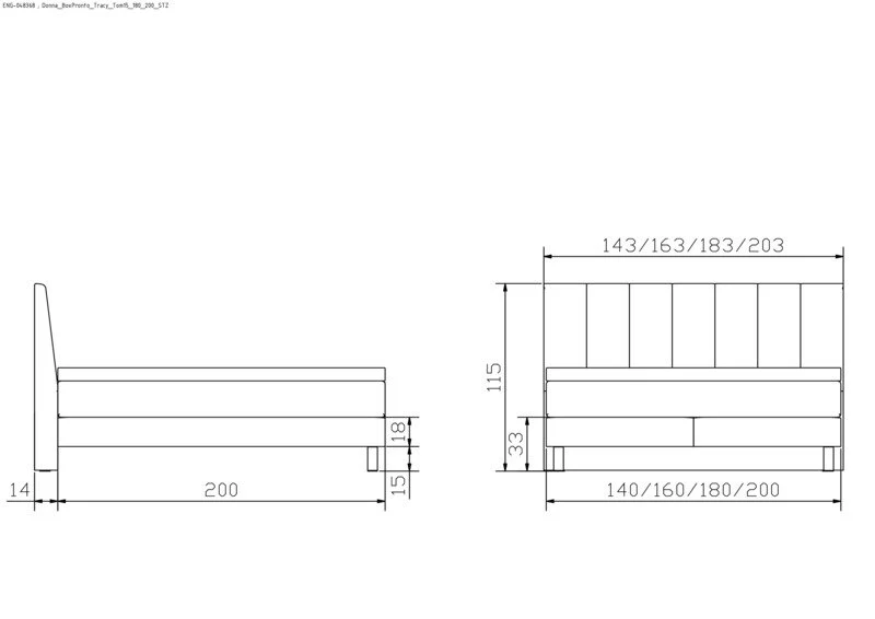 Hasena Boxspringbett Donna Light Grey mit Topper und Metallfüßen schwarz