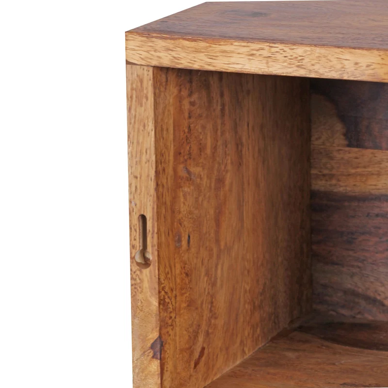 Wandregal Set Mumbai 4er Sheesham Massivholz Landhaus 25/20cm