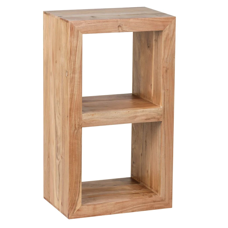 Regal Mumbai 88cm Massivholz Akazie 2 Böden Landhausstil Naturprodukt