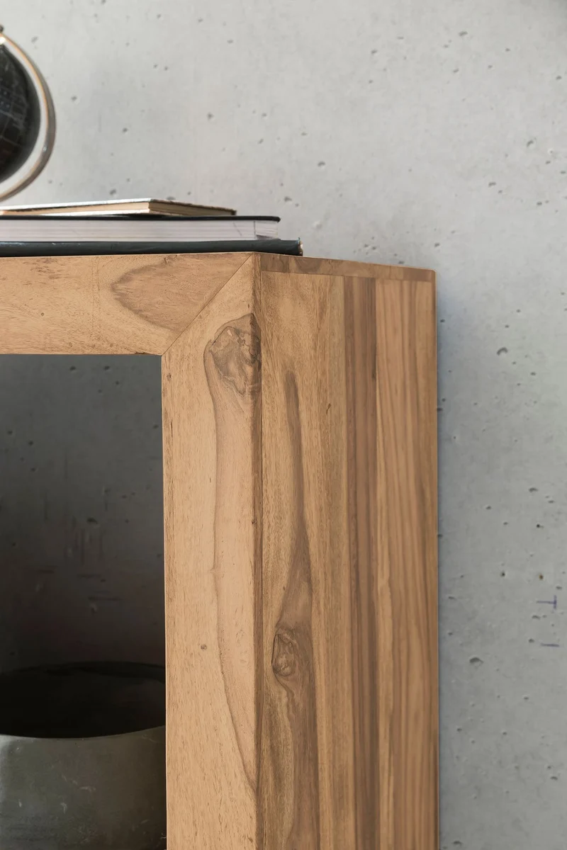 Regal Mumbai 88cm Massivholz Akazie 2 Böden Landhausstil Naturprodukt