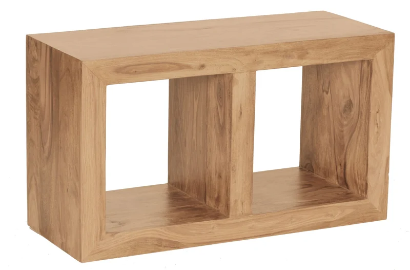 Regal Mumbai 88cm Massivholz Akazie 2 Böden Landhausstil Naturprodukt