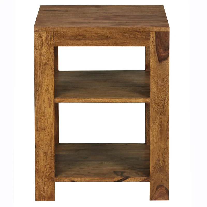 Regal Mumbai 60cm Sheesham Massivholz 2 Ablagefächer Landhausstil