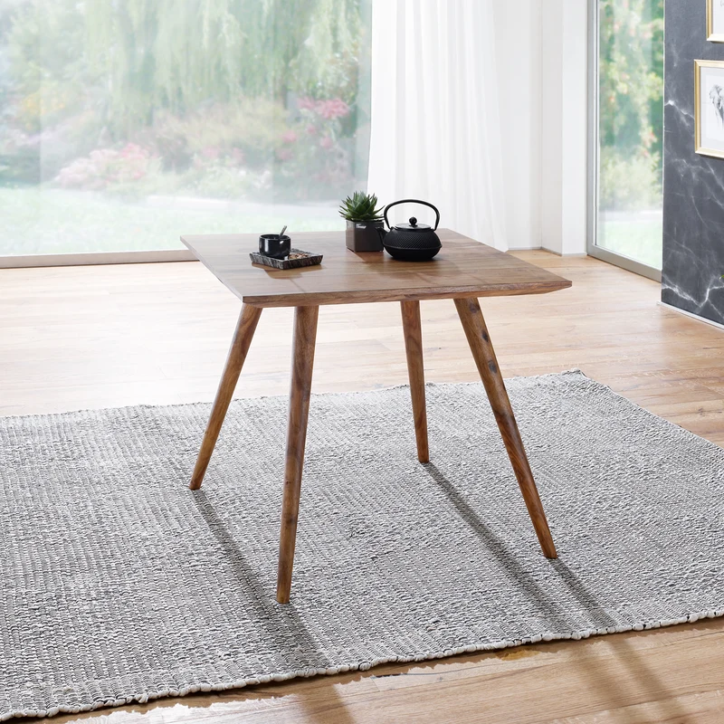 Esszimmertisch REPA 80x80cm Sheesham Massivholz Landhausstil quadratisch