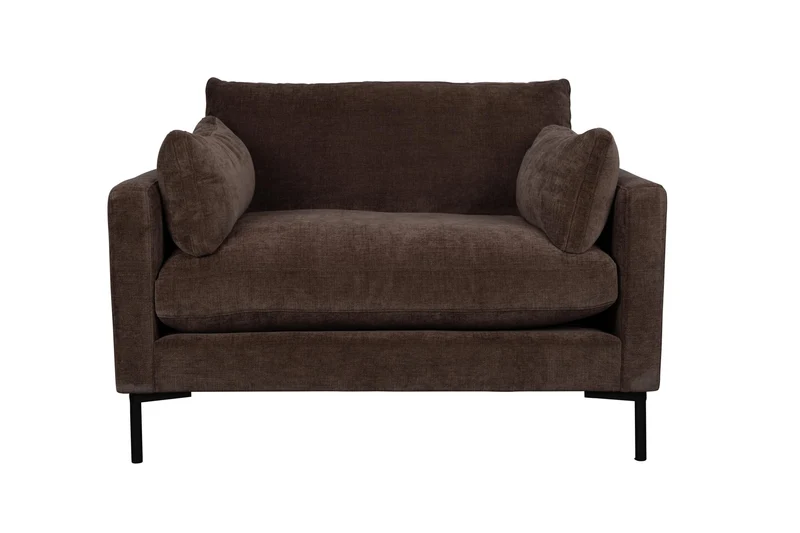 Loveseat-Sofa Summer von Zuiver in Dark Brown mit Stahlgestell