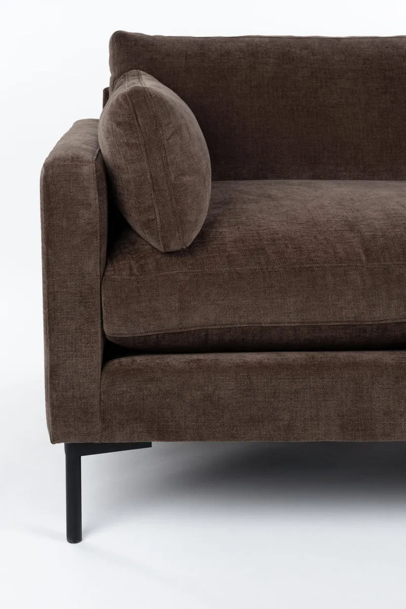 Loveseat-Sofa Summer von Zuiver in Dark Brown mit Stahlgestell