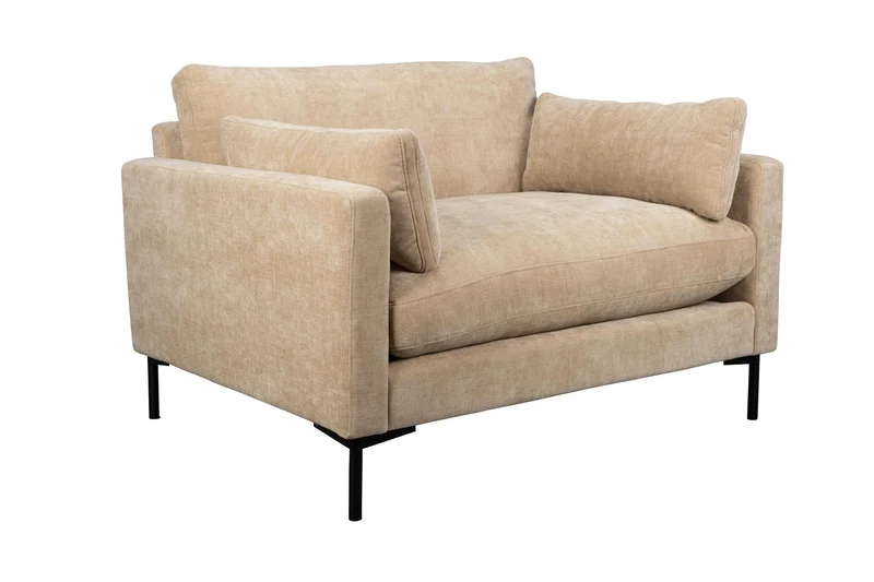 Loveseat-Sofa Summer Sand in Sandbeige mit Stahlgestell für Wohnzimmer