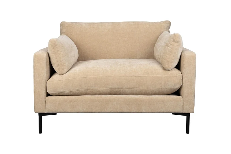 Loveseat-Sofa Summer Sand in Sandbeige mit Stahlgestell für Wohnzimmer