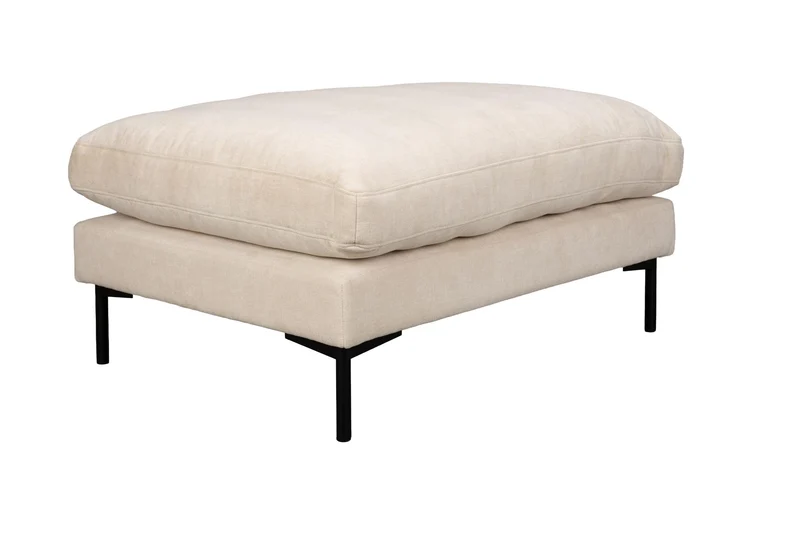 Hocker Summer Beige mit Stahlgestell, gepolstert von Zuiver