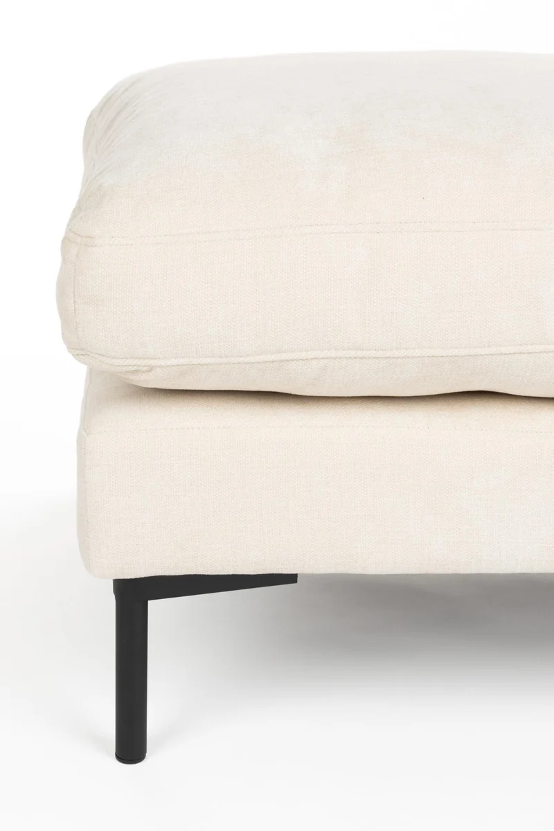 Hocker Summer Beige mit Stahlgestell, gepolstert von Zuiver