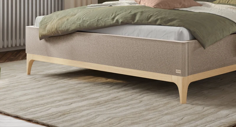 Hasena Polsterbett Soledad in Eiche bright mit Bezug Pace Sand