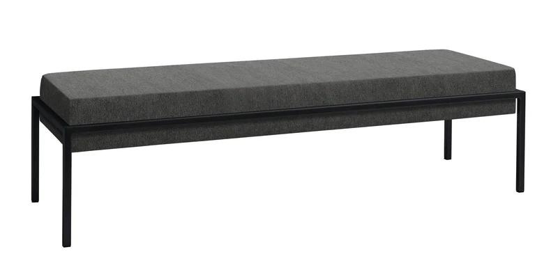 Hasena Bank Pato Schwarz mit Pace-Grey-Bezug im Art-déco-Stil