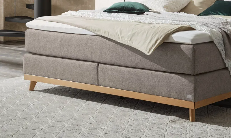 Hasena Boxspringbett Imelda in Eiche bright geölt mit Pace-Grey-Bezug