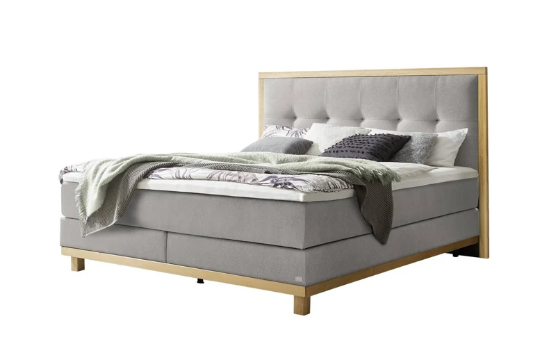 Hasena Boxspringbett Cecilia in Eiche bright mit wählbarem Topper
