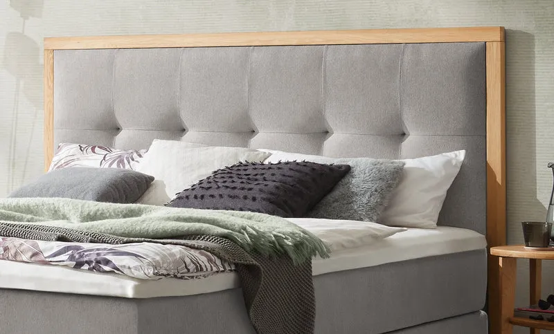 Hasena Boxspringbett Cecilia in Eiche bright mit wählbarem Topper