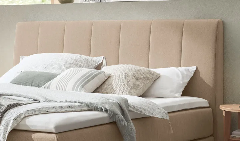 Hasena Boxspringbett Estela Eiche bright mit Topper und Pace-Sand-Bezug