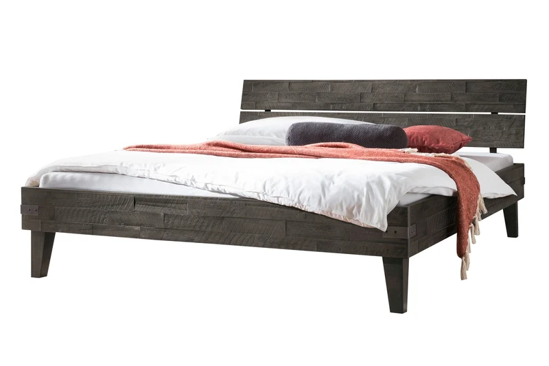 Hasena Aloa Massivholzbett aus Akazie Vintage Grey, Industrial-Loft