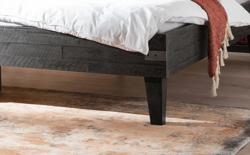 Hasena Aloa Massivholzbett aus Akazie Vintage Grey, Industrial-Loft