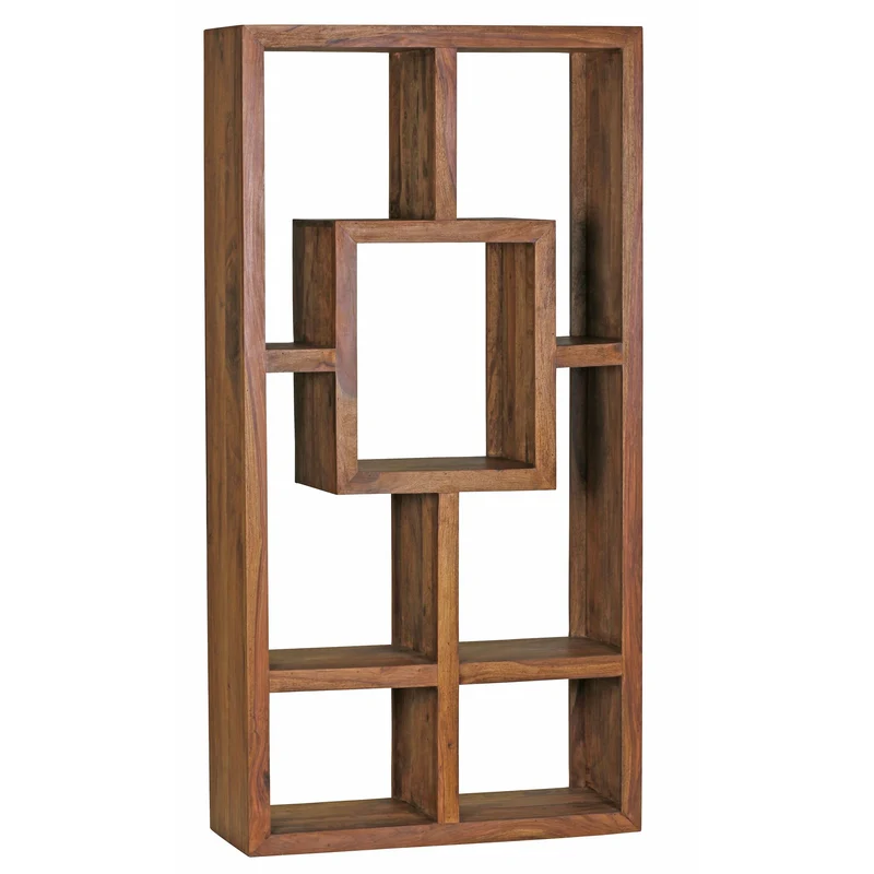 Bücherregal MUMBAI Sheesham Massivholz 90x180cm Landhaus-Stil Regal