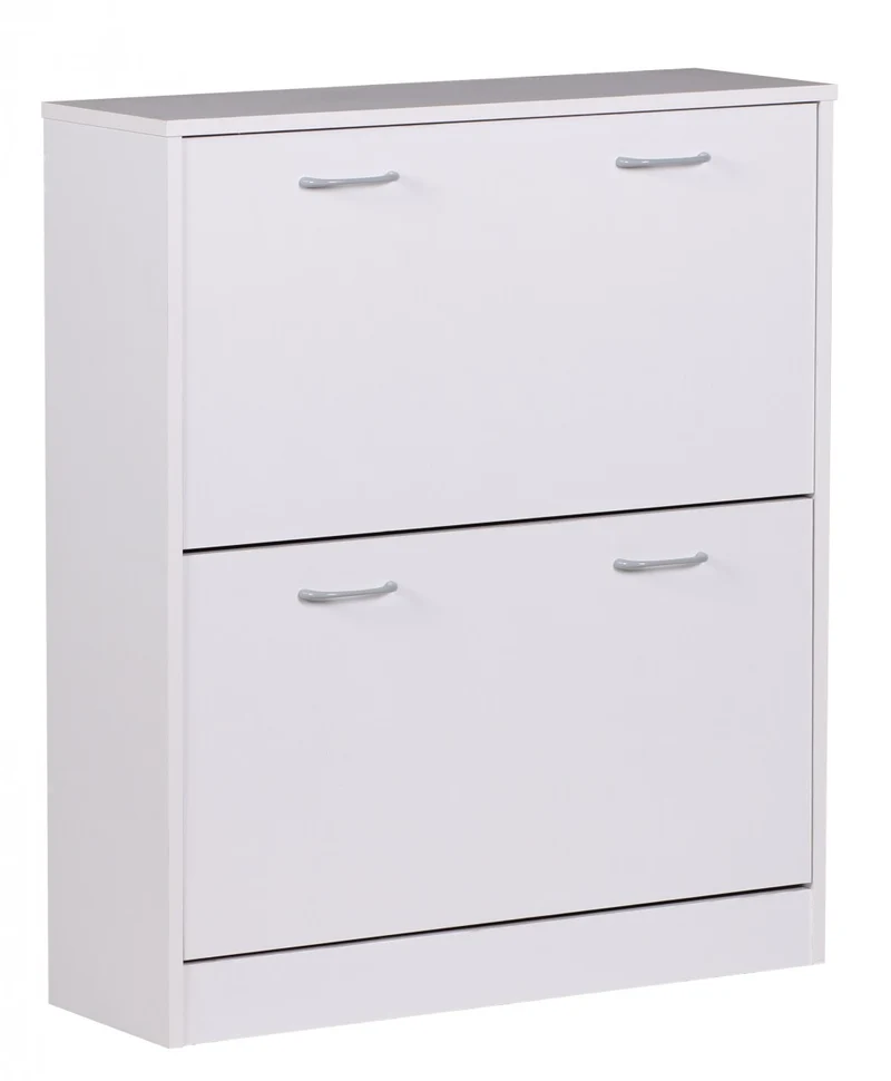 Schuhkipper KIEL Weiß matt 2 Fächer 75x87x24cm Holz modern