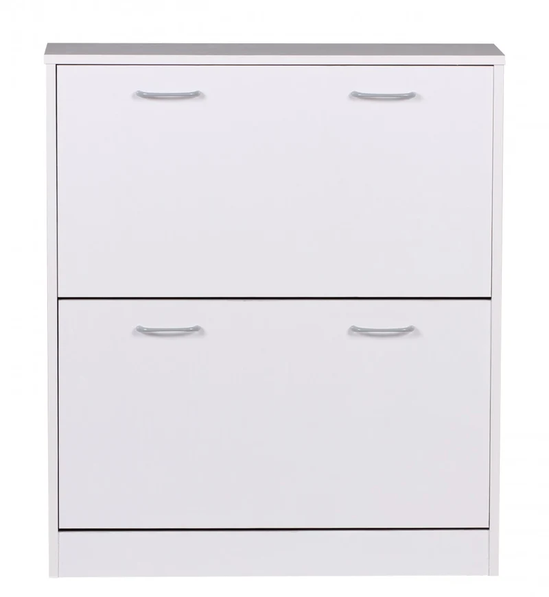Schuhkipper KIEL Weiß matt 2 Fächer 75x87x24cm Holz modern