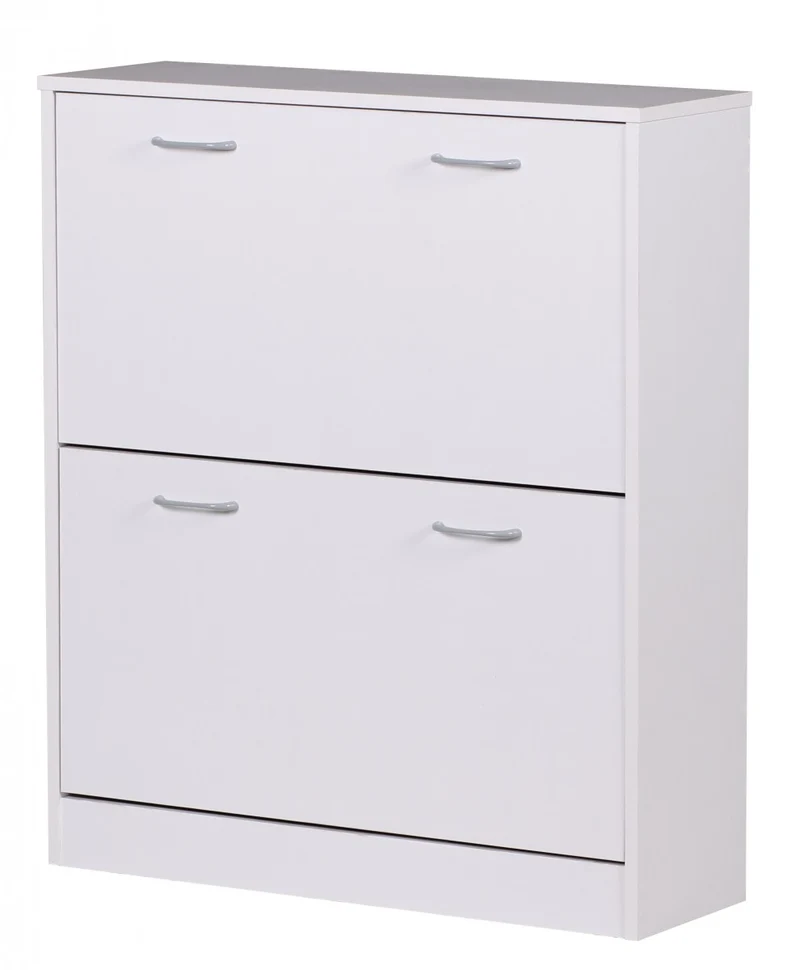 Schuhkipper KIEL Weiß matt 2 Fächer 75x87x24cm Holz modern