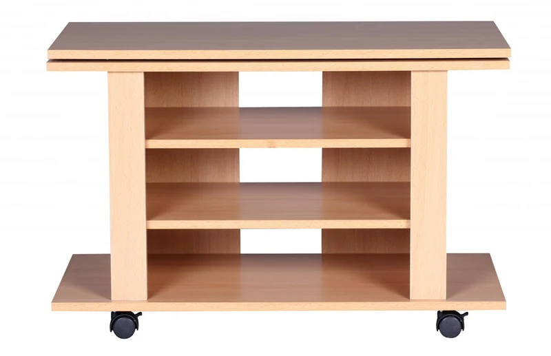 TV HiFi Bank OREGON Buche drehbar rollbar 75x38x51 cm
