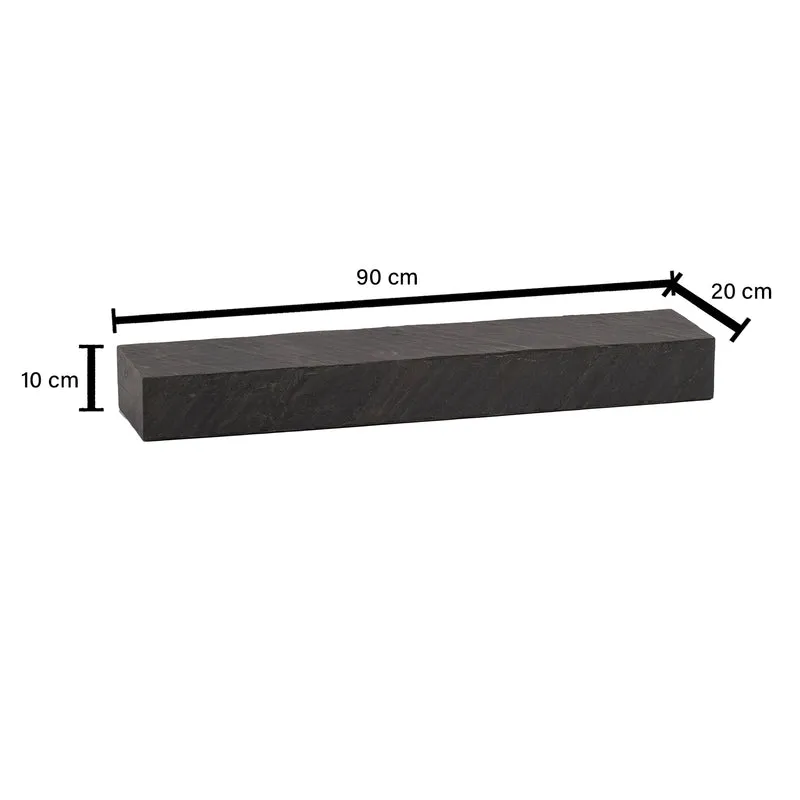 Wandregal 90x10x20cm Mango Massivholz Steinoptik Anthrazit Modern