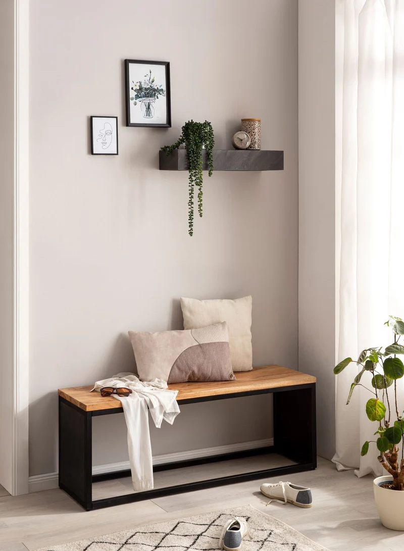 Wandregal Mango Massivholz 60x10x20cm Steinoptik Anthrazit Modern