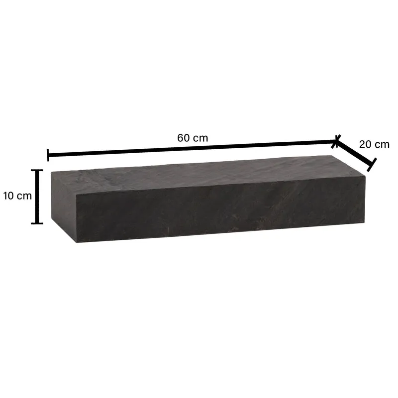 Wandregal Mango Massivholz 60x10x20cm Steinoptik Anthrazit Modern