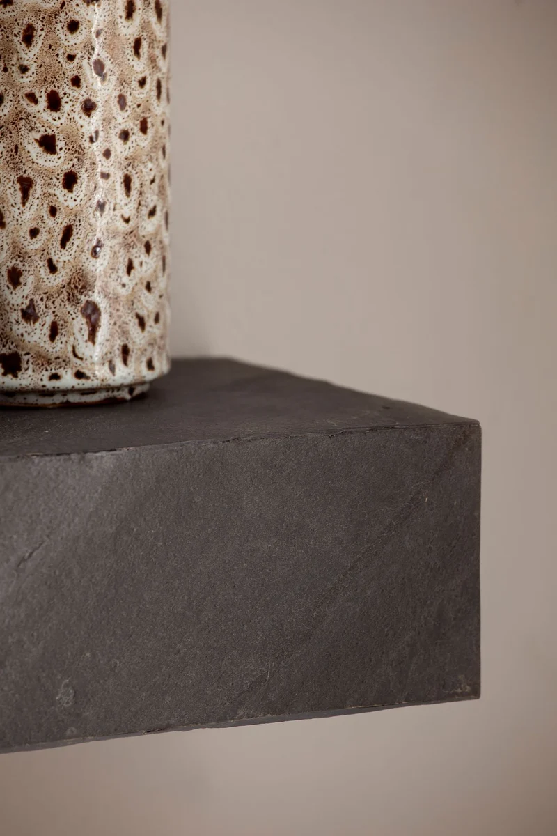 Wandregal Mango Massivholz 60x10x20cm Steinoptik Anthrazit Modern