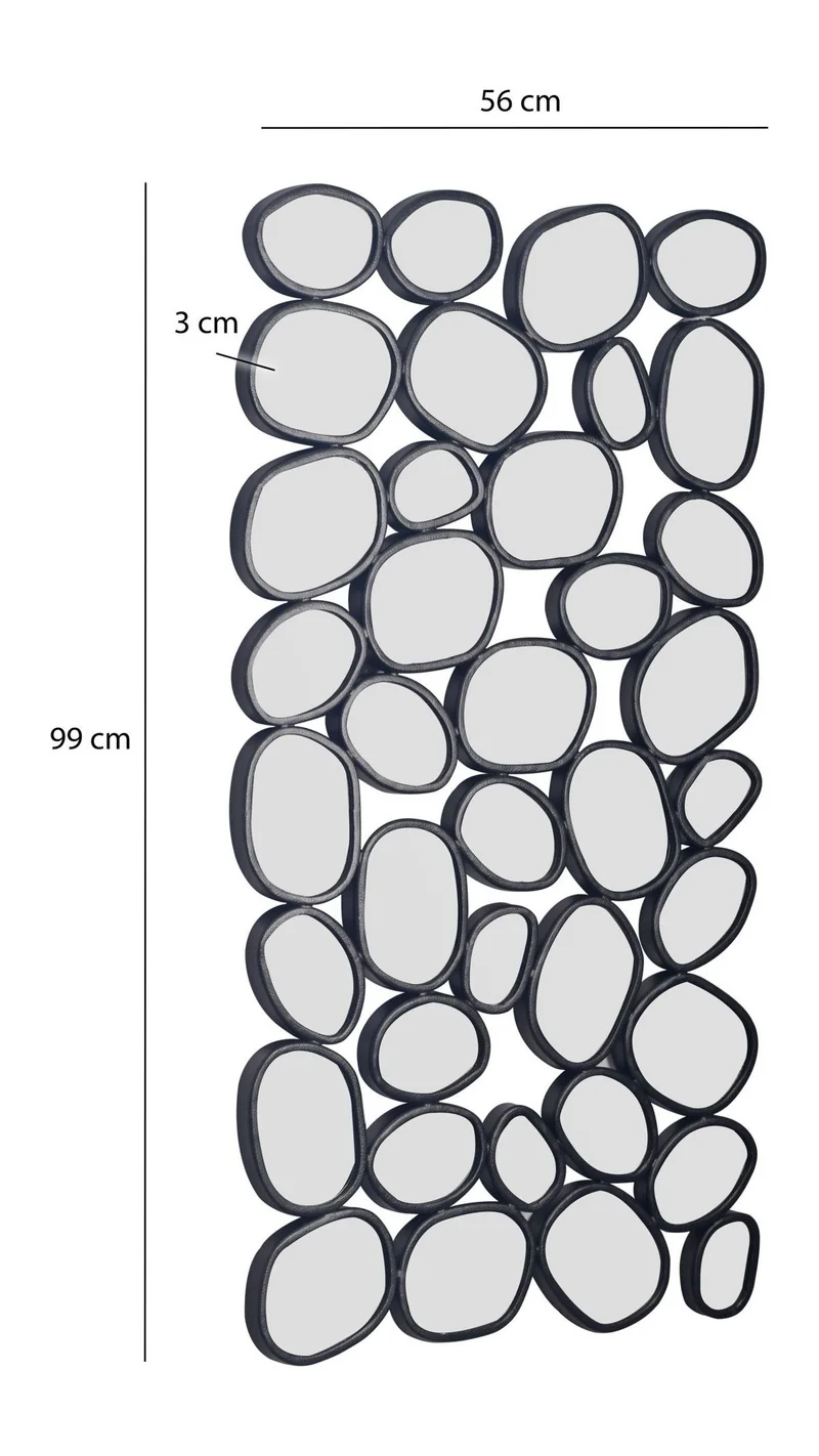 Wandspiegel Tropfen 56x99cm mit schwarzem Metallrahmen von Wohnling