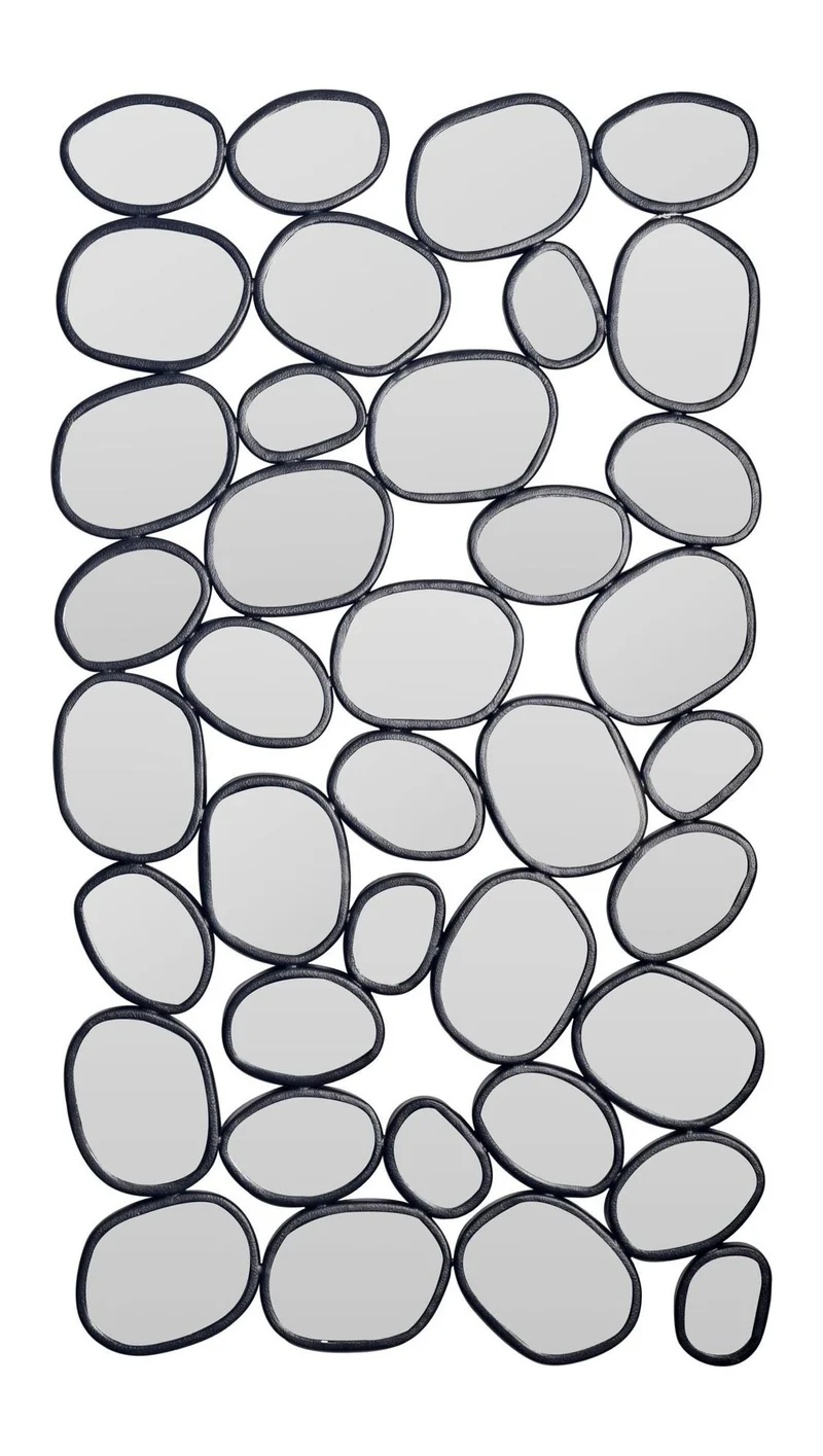 Wandspiegel Tropfen 56x99cm mit schwarzem Metallrahmen von Wohnling