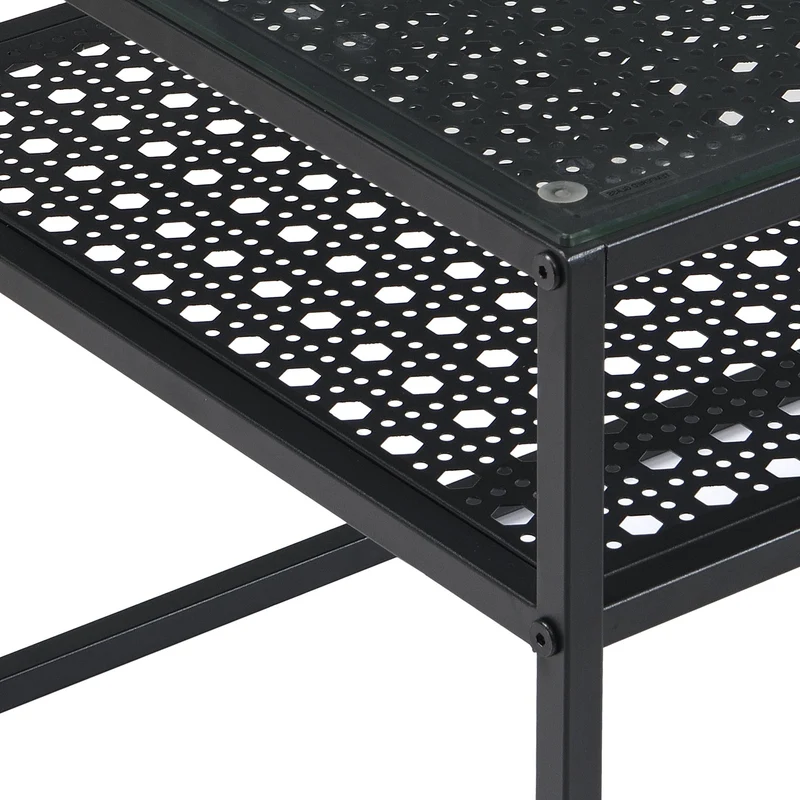 Couchtisch Glas Rechteckig 100 cm Schwarz im Loft-Design von Wohnling
