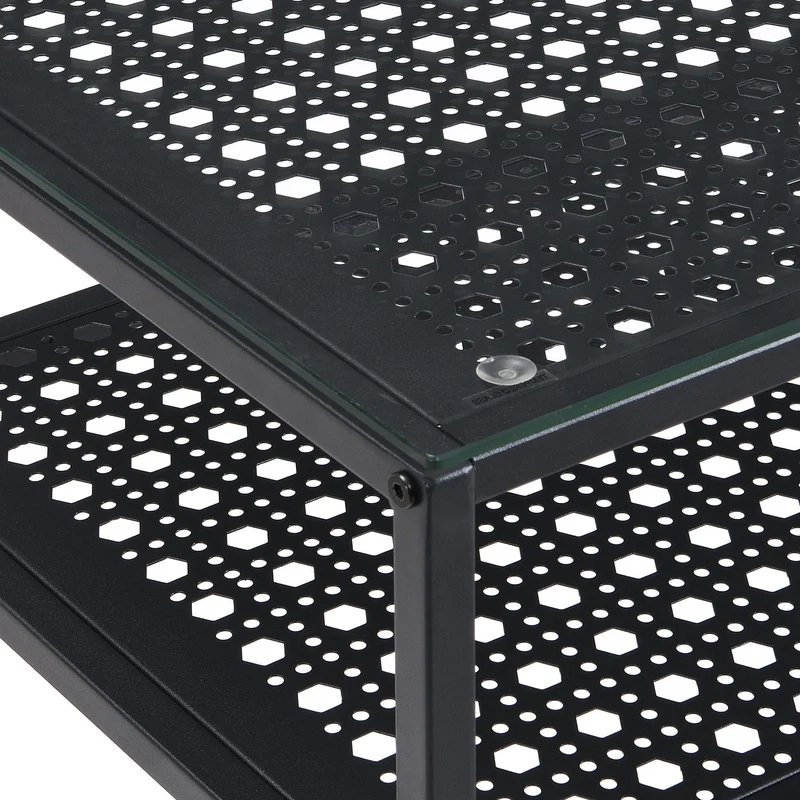 Konsolentisch Glas Schwarz 80x40x77 cm mit Metallgestell für Flur