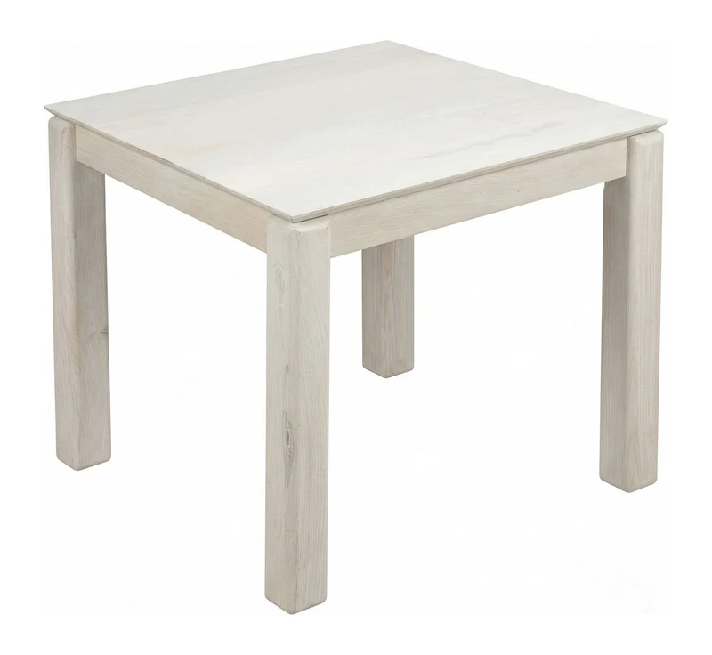 Esstisch Mango Massivholz 80x80 cm White Wash, Wohnling Küchentisch