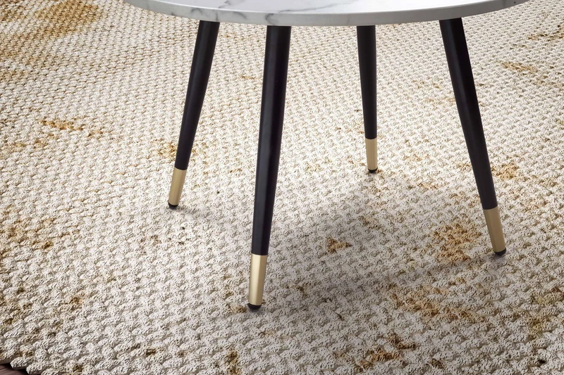 Couchtisch 60x60x41cm Marmoroptik Weiß Metallgestell Modern Rund