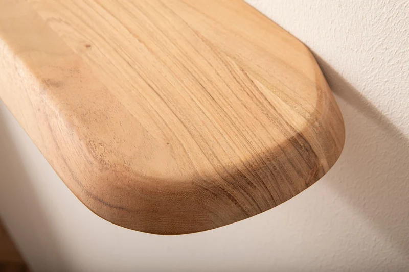 Wandregal Akazie 120 cm Massivholz, schwebendes Hängeregal