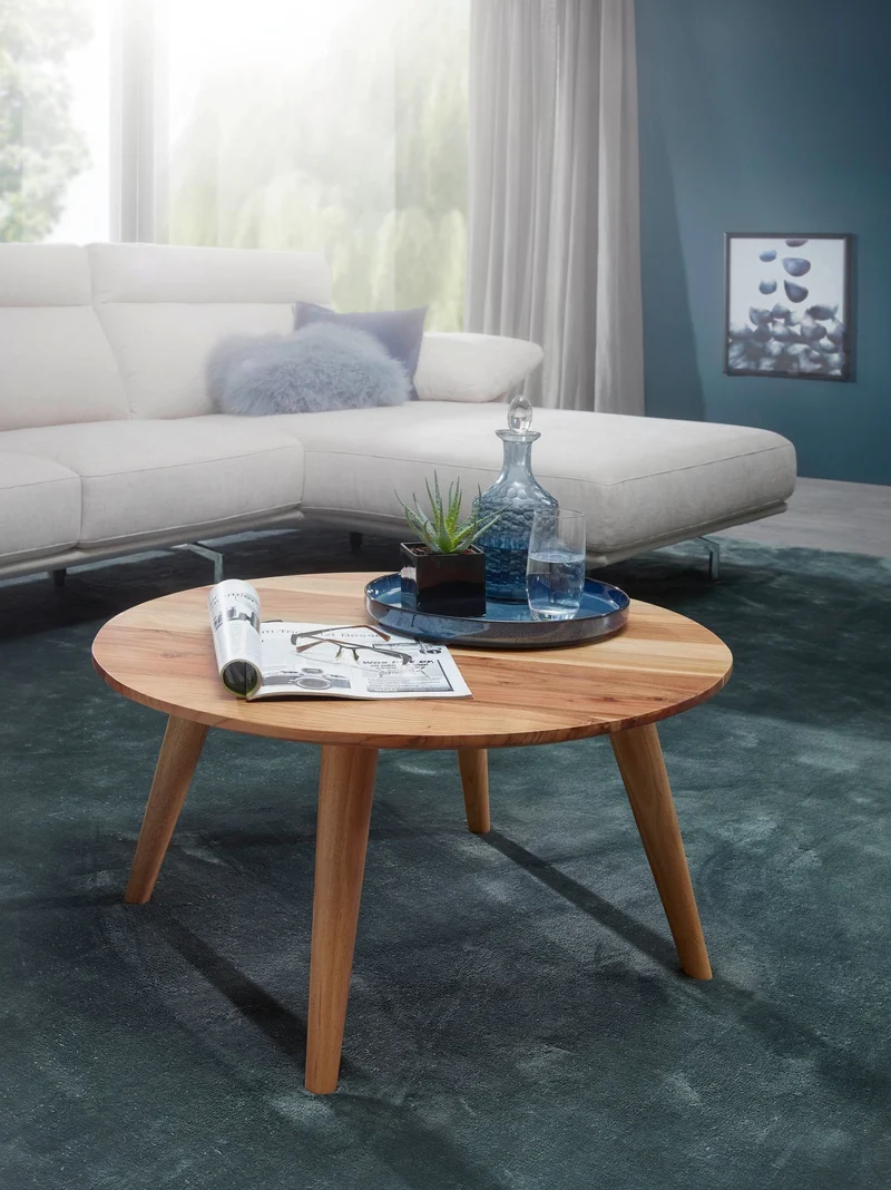 Couchtisch BOHA rund Ø75cm Massivholz Akazie Landhausstil